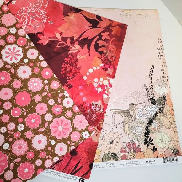 Pink and Red Scrapbook Paper Bundle - Picture 3 of 7